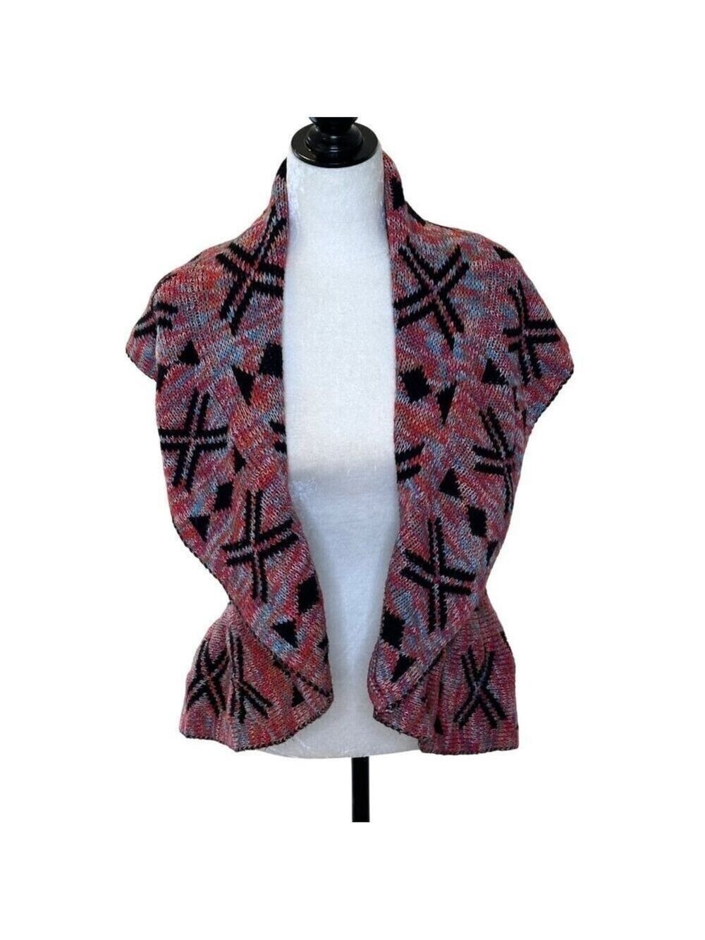 Aztec Knit Sweater Size XL Open Front Boho Cardigan Styles Southwest Vest Top